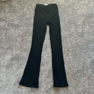 Le Lis Black Ribbed Flare Pants
